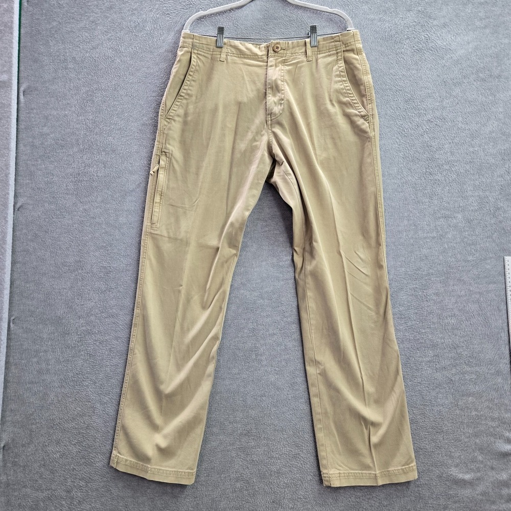 Carbon 2 Cobalt Men Pants 33 Beige Chino Straight Pockets Cotton Spandex READ
